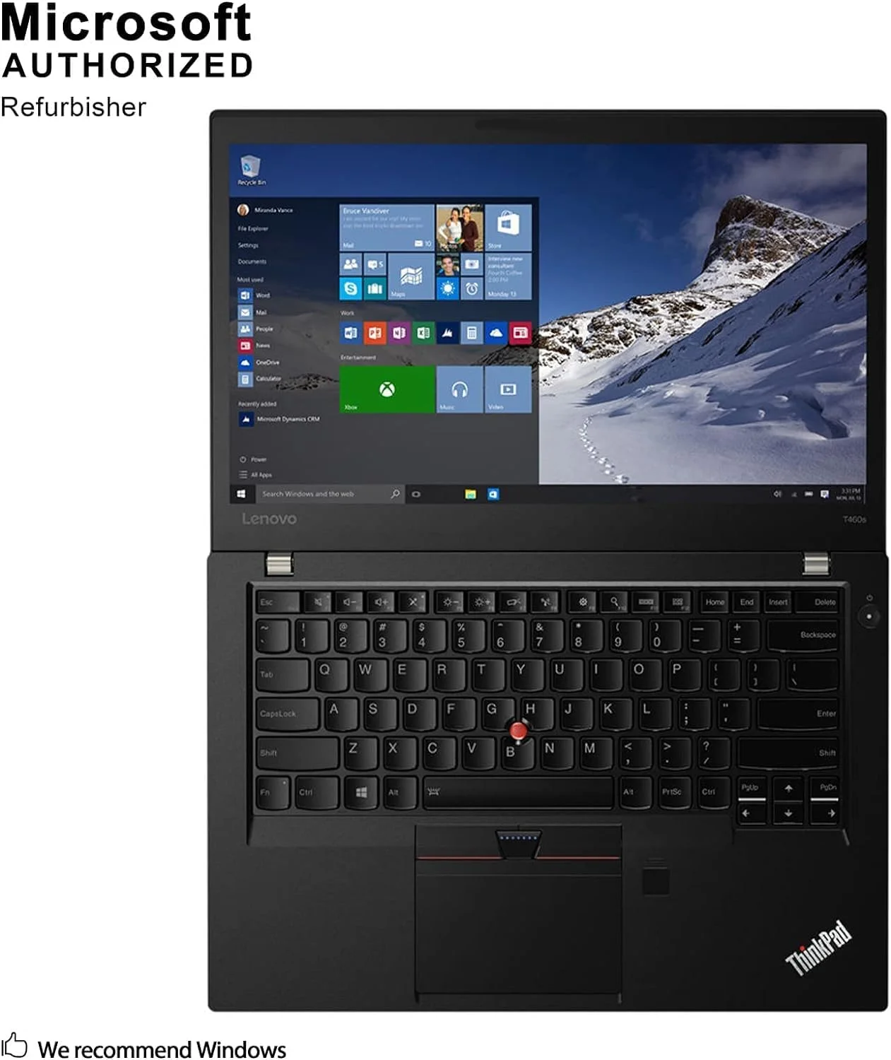 لپ تاپ تجاری لنوو Thinkpad T460 (بازسازی شده) | پردازنده Intel Core i5 نسل ششم | 8 گیگابایت رم | 256 گیگابایت SSD | صفحه نمایش 14.1 اینچی غیر لمسی | ویندوز 10 پرو