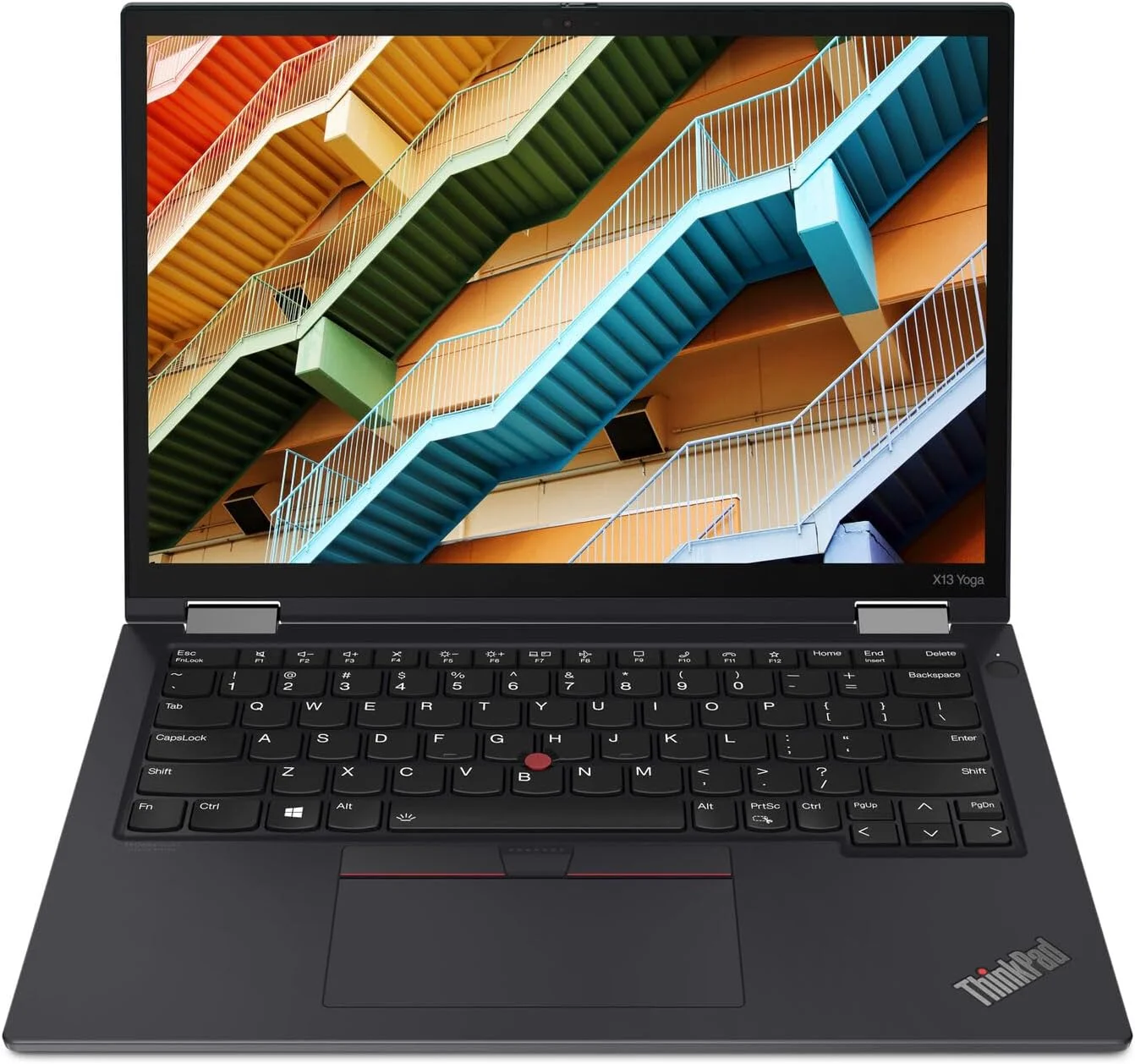 لپ تاپ 2 در 1 لنوو ThinkPad X13 Yoga (بازسازی شده) با صفحه نمایش لمسی 13.3 اینچی، پردازنده Intel Core i5-1185G7 vPro، رم 8 گیگابایتی، SSD 256 گیگابایتی، پهنای باند موبایل 4G LTE، قلم دیجیتال و Windows 11 Pro