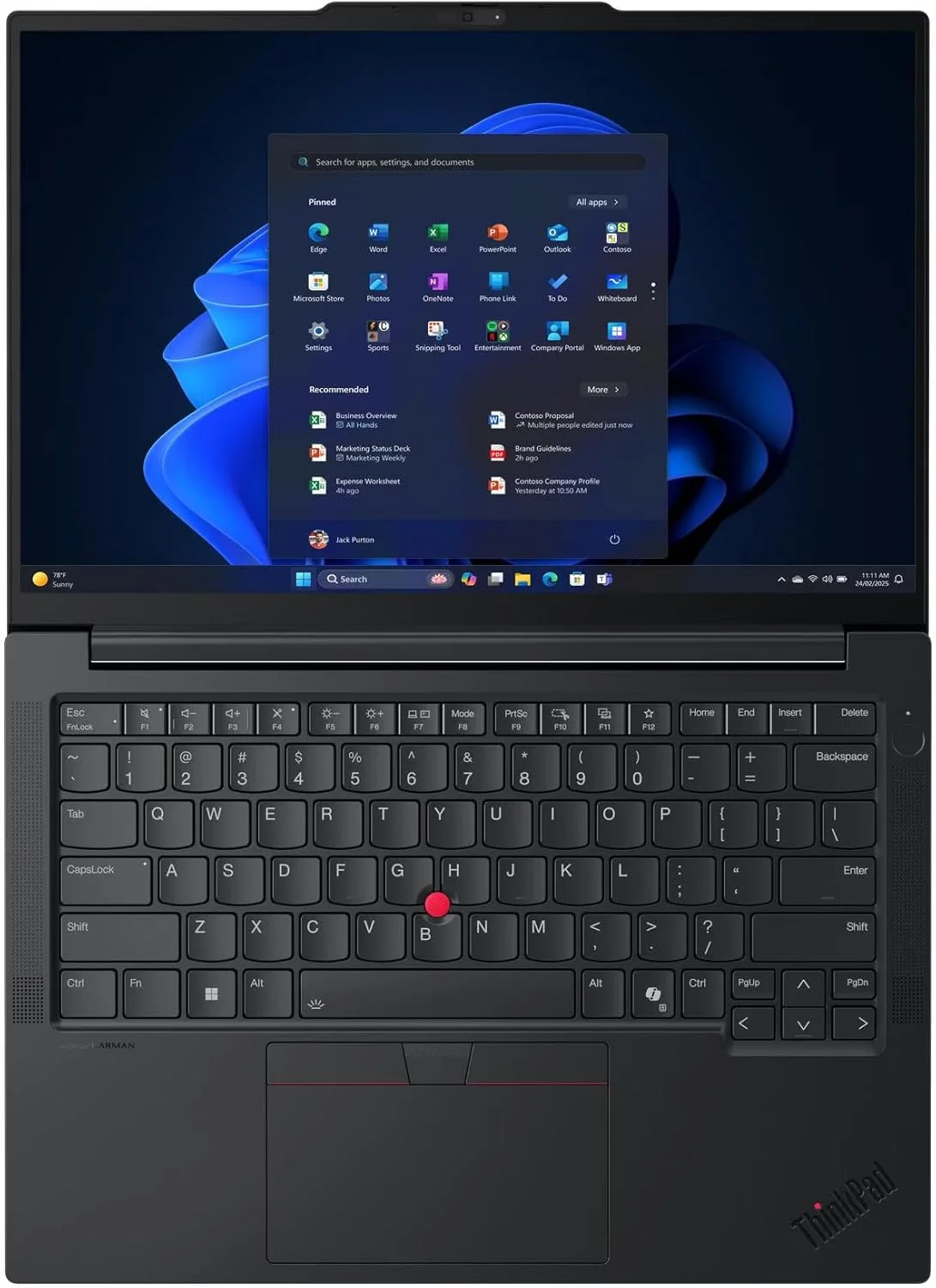 جدیدترین لپ تاپ تجاری لنوو ThinkPad E14 Gen 7 (صفحه نمایش 14 اینچی WUXGA+ ضد انعکاس، پردازنده Intel® Core™ Ultra 7 255H، رم 16 گیگابایتی DDR5-5600، حافظه SSD 512 گیگابایتی، نور پس زمینه صفحه کلید، حسگر اثر انگشت، ویندوز 11 پرو، مشکی (1 سال گارانتی لنوو))
