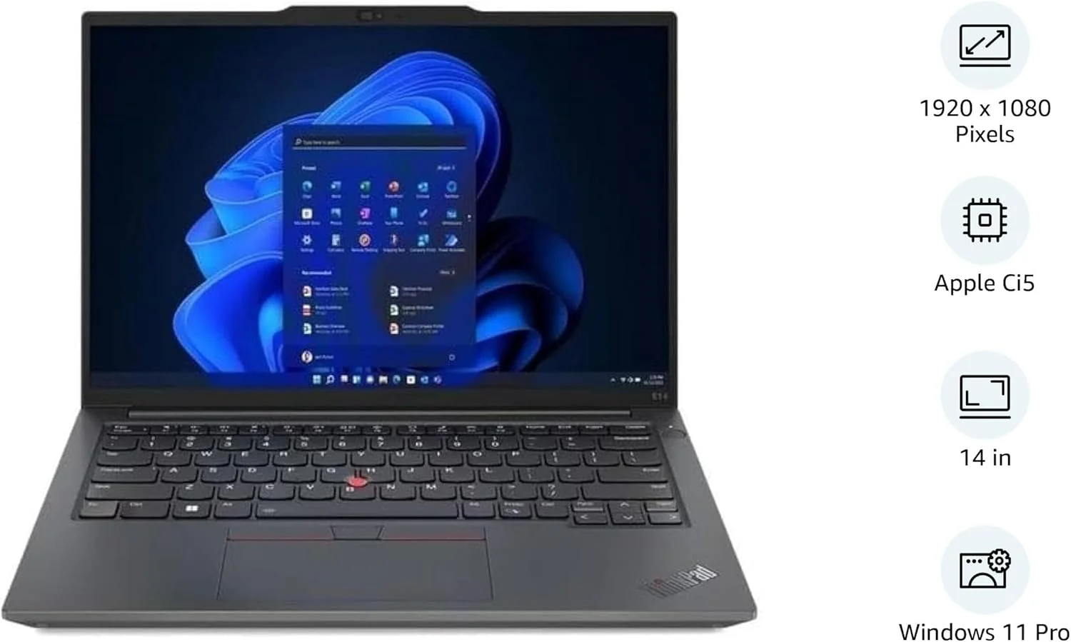 لپ تاپ لنوو ThinkPad E14 Gen 5 (2023) - پردازنده نسل سیزدهم Intel Core i5-1335U، صفحه نمایش 14 اینچی WUXGA، حافظه SSD 1 ترابایتی، رم 16 گیگابایتی، گرافیک Intel Iris Xe مشترک، ویندوز 11 پرو، کیبورد انگلیسی و عربی، رنگ گرافیت