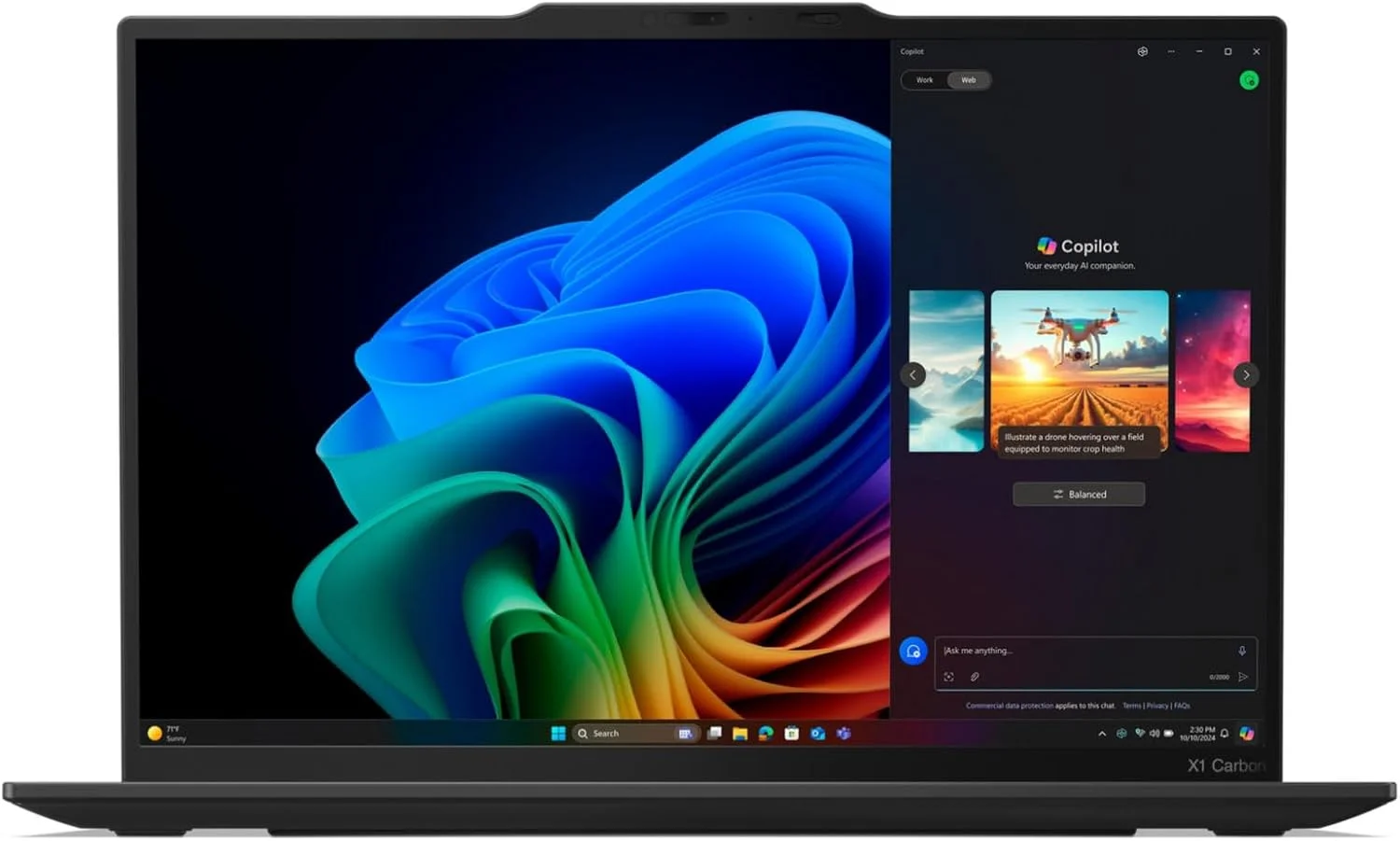 لپ تاپ Lenovo Gen 13 ThinkPad X1 Carbon Aura Edition با پردازنده Intel Ultra 7 258V، صفحه نمایش 14 اینچی 2.8K 2880x1800 OLED غیر لمسی 400 نیت 120 هرتز، Wi-Fi 7، رم 32 گیگابایتی، SSD 2 ترابایتی، دوربین FHD RGB/IR، ویندوز 11 پرو