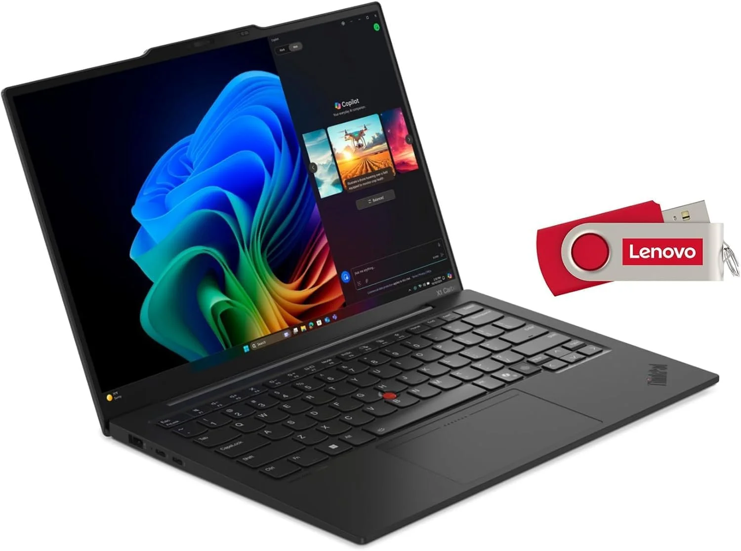 لپ تاپ Lenovo Gen 13 ThinkPad X1 Carbon Aura Edition با پردازنده Intel Ultra 7 258V، صفحه نمایش 14 اینچی 2.8K 2880x1800 OLED غیر لمسی 400 نیت 120 هرتز، Wi-Fi 7، رم 32 گیگابایتی، SSD 2 ترابایتی، دوربین FHD RGB/IR، ویندوز 11 پرو