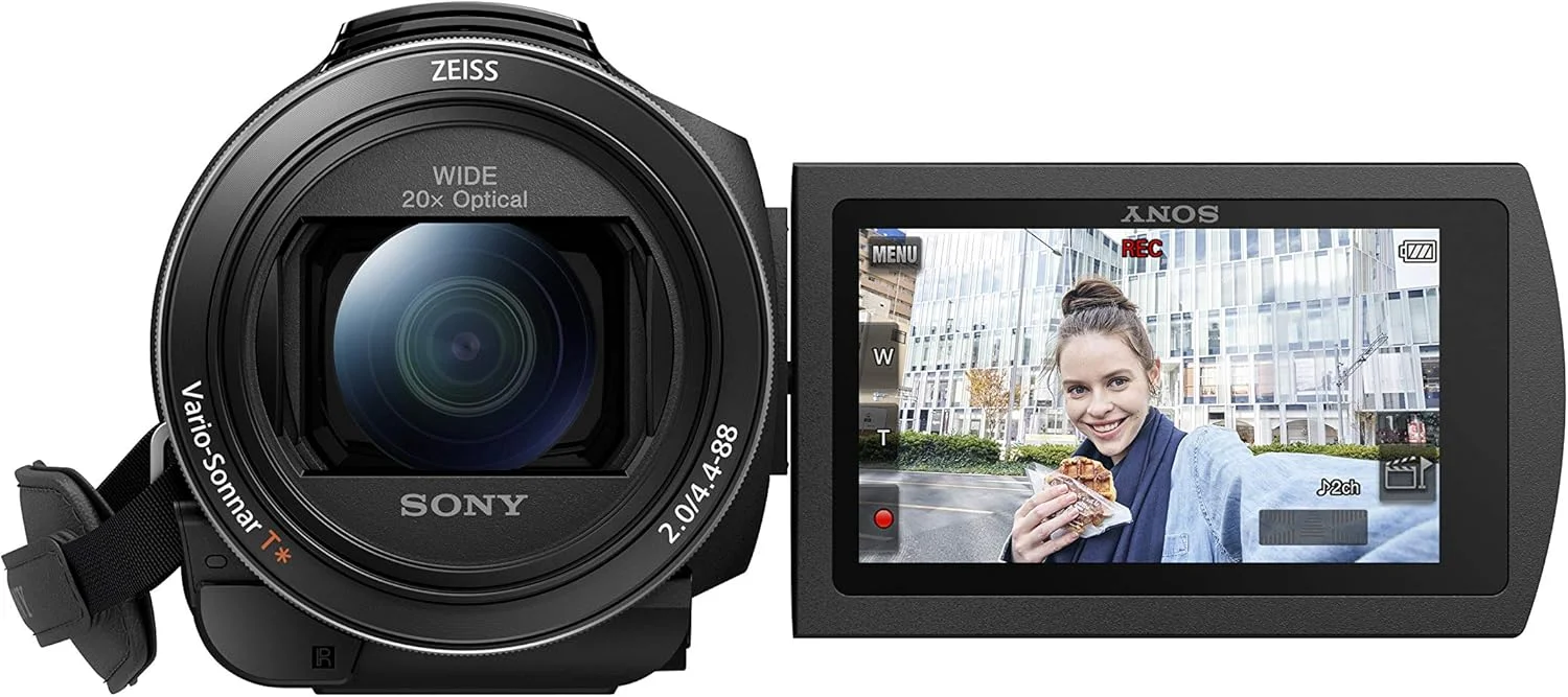 دوربین فیلمبرداری سونی FDR-AX43 | دوربین فیلمبرداری کامپکت Ultra HD (UHD) 4K | SteadyShot اپتیکال متعادل 5 محوره | زوم اپتیکال 20 برابر | صفحه نمایش چرخشی
