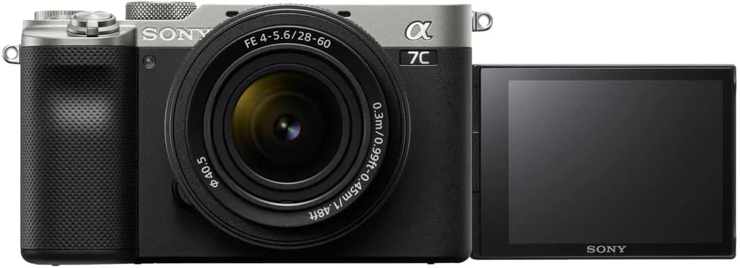دوربین فول فریم کامپکت سونی آلفا ILCE-7C (4K، صفحه نمایش چرخشی، وزن سبک، ردیابی بلادرنگ، تولید محتوا، 3 زوم اپتیکال) - نقره ای
