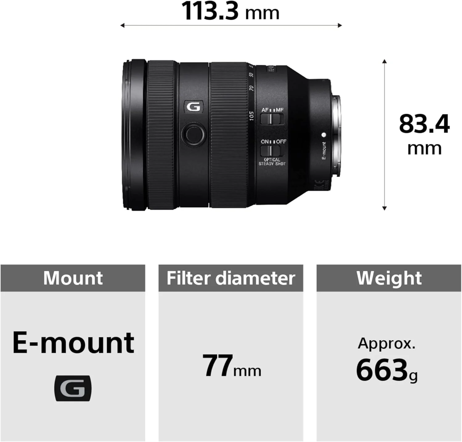 لنز سونی SEL24105G فول فریم E-Mount 24-105mm F4 ثابت مشکی لنز سونی SEL24105G فول فریم E-Mount 24-105mm F4 ثابت مشکی