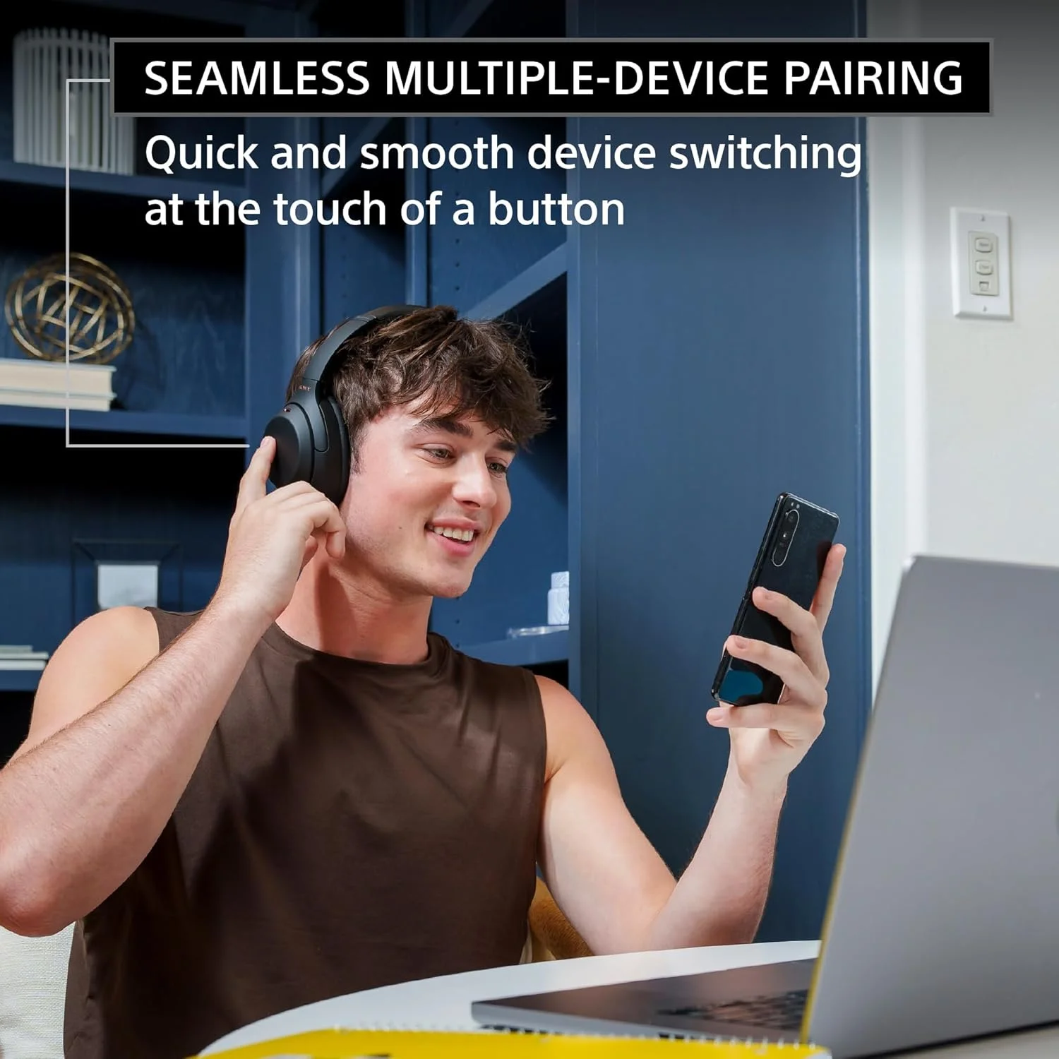 هدفون بیسیم نویز کنسلینگ ممتاز سونی مدل WH-1000XM4 با میکروفون برای تماس تلفنی و کنترل صوتی الکسا، مشکی WH1000XM4 هدفون بیسیم نویز کنسلینگ ممتاز سونی مدل WH-1000XM4 با میکروفون برای تماس تلفنی و کنترل صوتی الکسا، مشکی WH1000XM4