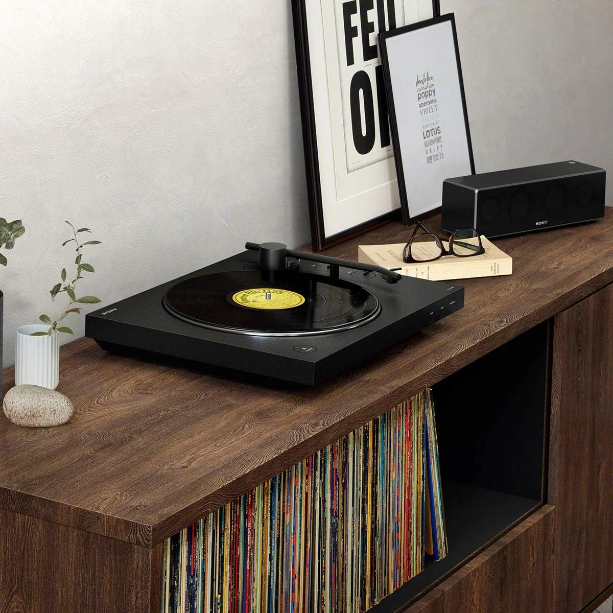 صفحه گرامافون کمربندی سونی PS-LX310BT: پخش کننده صفحه وینیل بی سیم کاملا اتوماتیک با بلوتوث و خروجی USB - مشکی