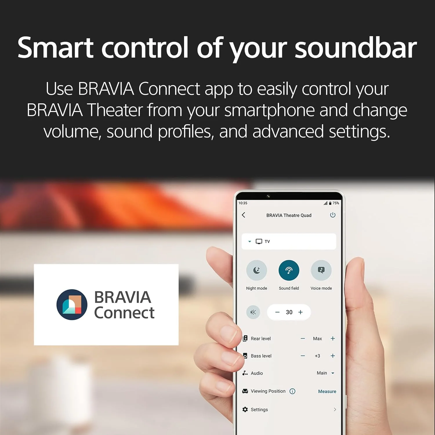 ساندبار سینمای خانگی سونی BRAVIA Theater Bar 8 برای صدای فراگیر تلویزیون، 11 بلندگو، نقشه برداری صدای فضایی 360، Dolby Atmos/DTS:X، Dolby Vision، HDMI 2.1 (HT-A8000)
