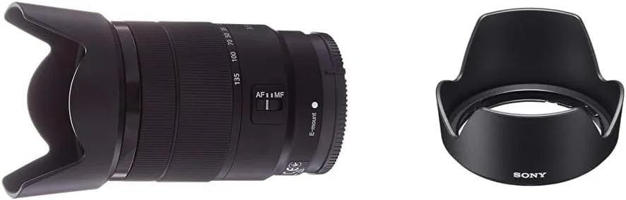 لنز زوم سونی 18-135mm F3.5-5.6 OSS APS-C E-Mount به همراه هود لنز Sony ALCSH153 برای SEL18135