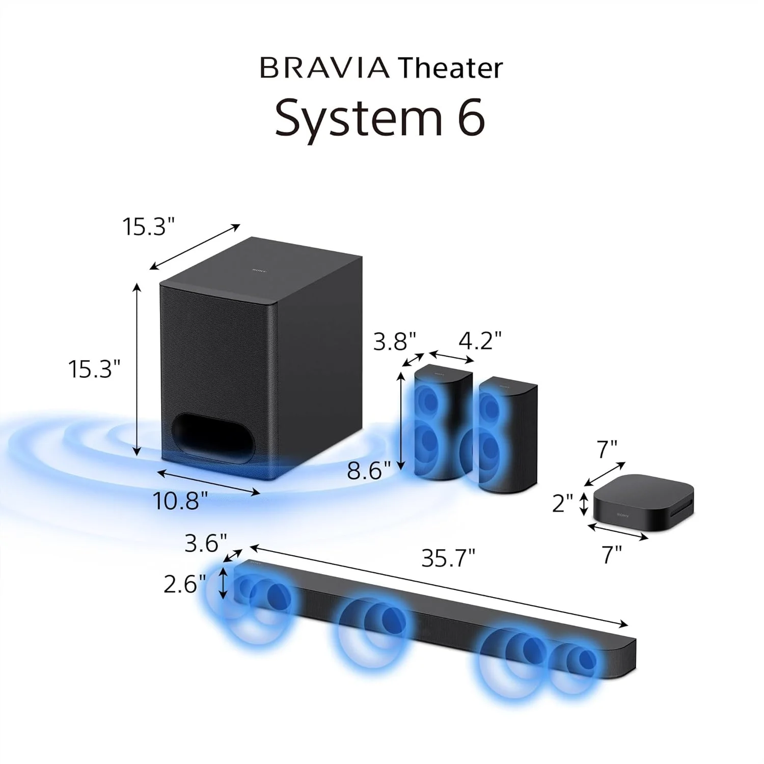 سیستم سینمای خانگی 5.1 کاناله سونی BRAVIA Theater System 6 با ساندبار، ساب ووفر و بلندگوهای عقب، صدای فراگیر سازگار با Dolby Atmos/DTS:X مدل HT-S60 سیستم سینمای خانگی 5.1 کاناله سونی BRAVIA Theater System 6 با ساندبار، ساب ووفر و بلندگوهای عقب، صدای فراگیر سازگار با Dolby Atmos/DTS:X مدل HT-S60