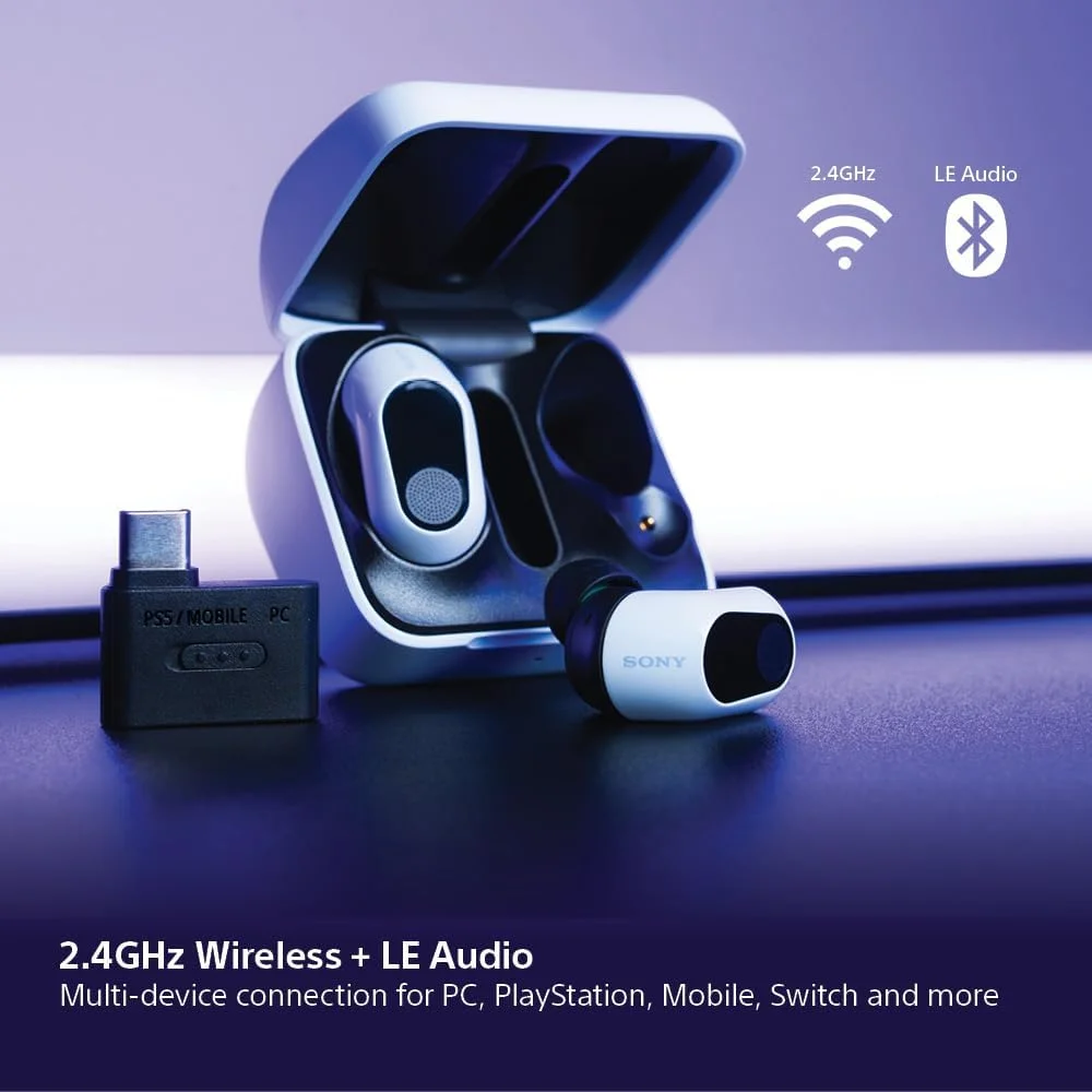 هدفون بی سیم گیمینگ Sony INZONE Buds، ایده آل برای PlayStation® 5، برای PC/PS5/Switch/Mobile، باتری 48 ساعته با کیس، حذف نویز، صدای فضایی 360، دانگل USB-C 2.4 گیگاهرتز، WF-G700N سفید هدفون بی سیم گیمینگ Sony INZONE Buds، ایده آل برای PlayStation® 5، برای PC/PS5/Switch/Mobile، باتری 48 ساعته با کیس، حذف نویز، صدای فضایی 360، دانگل USB-C 2.4 گیگاهرتز، WF-G700N سفید