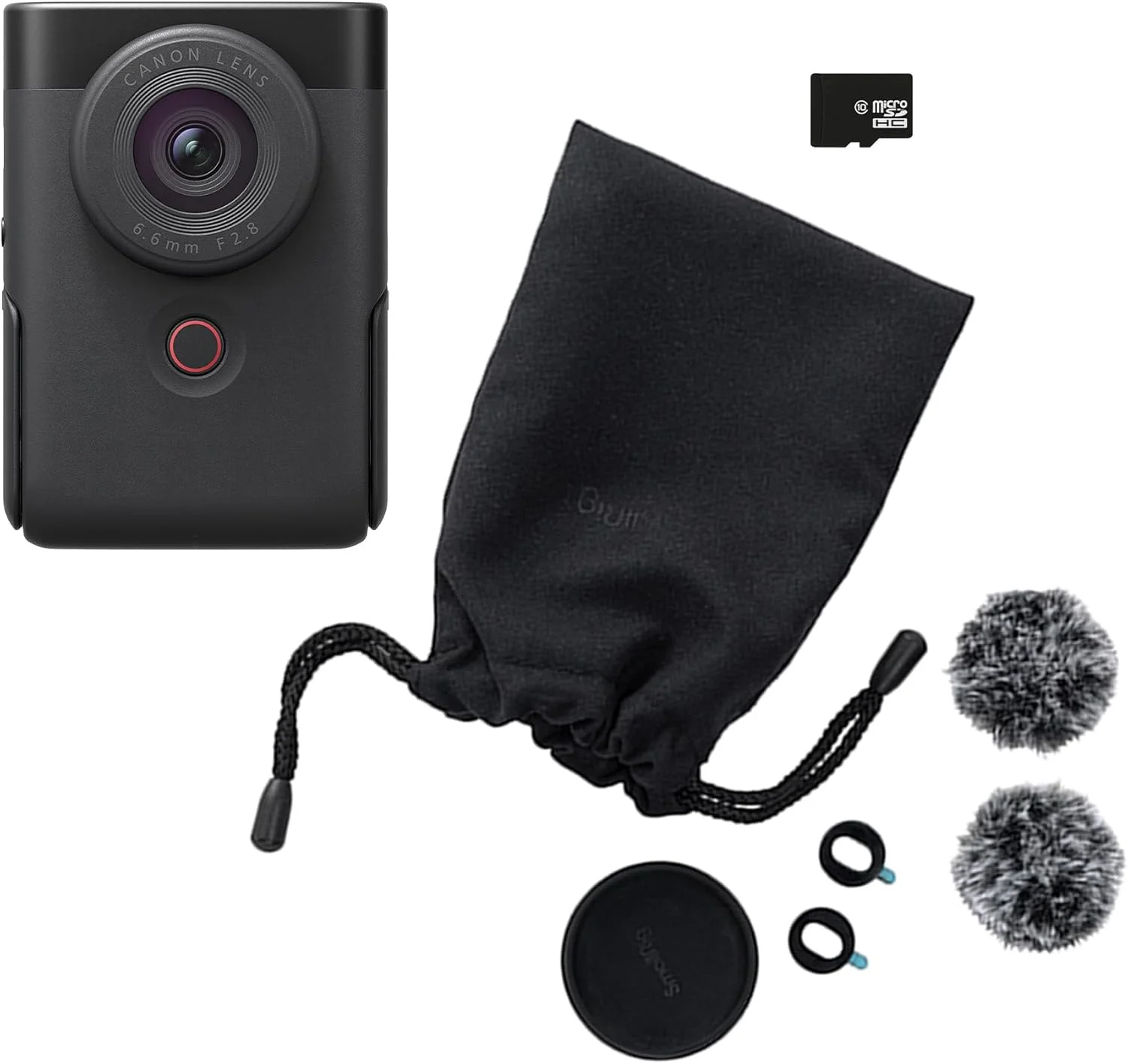 کیت استارتر دوربین فیلمبرداری کانن PowerShot V10 - دوربین دیجیتال (لنز واید، دوربین فیلمبرداری 4K، صفحه نمایش لمسی تاشو، میکروفون استریو، سه پایه، استریمینگ، تولید محتوا)