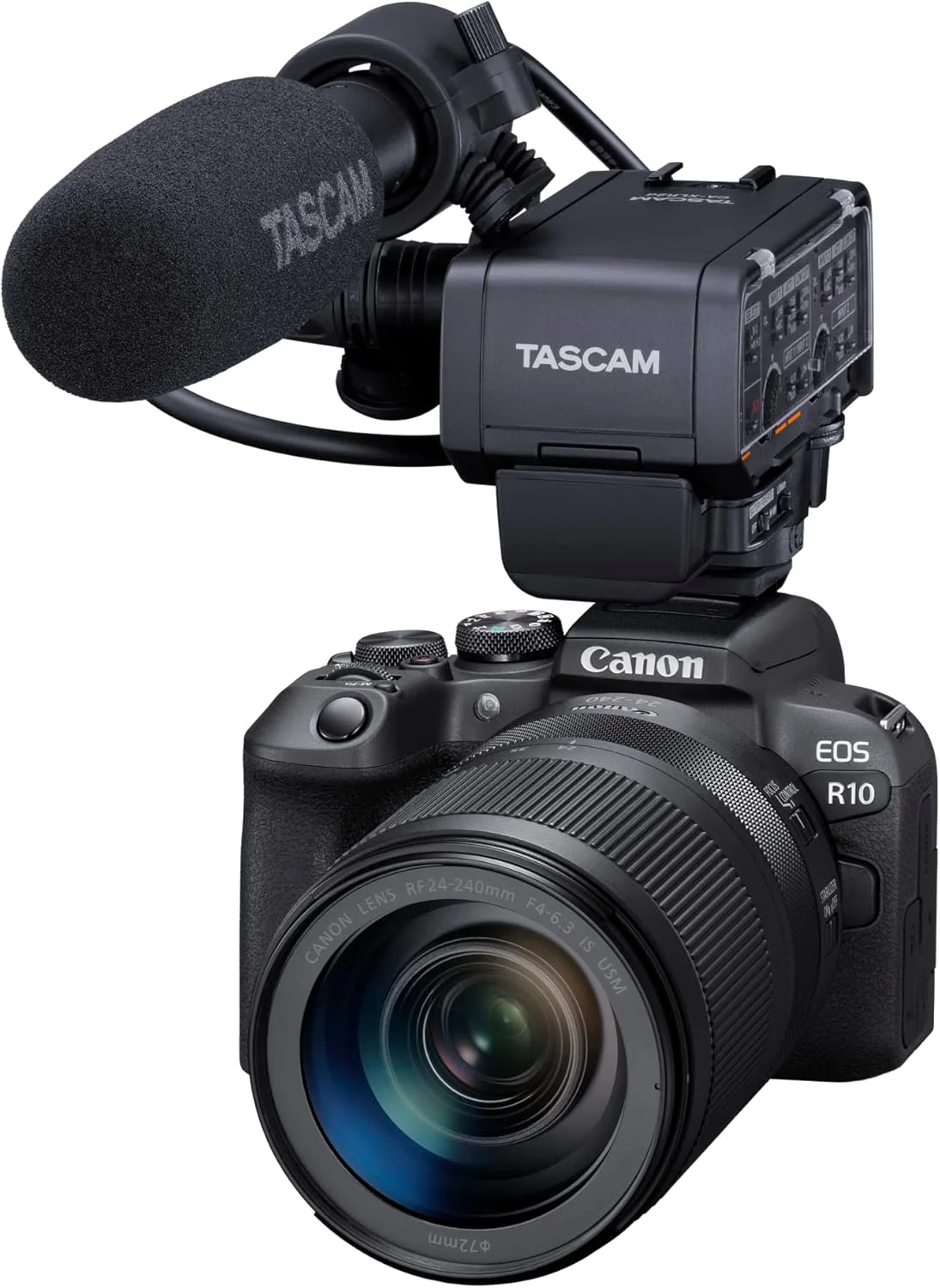 دوربین بدون آینه کانن EOS R10 به همراه لنز RF-S 18-45 mm F4.5-6.3 IS STM (دوربین هیبریدی، ارتقاء DSLR، 15 فریم بر ثانیه، فیلمبرداری 4K، سیستم فوکوس Dual Pixel CMOS AF II، WiFi)، مشکی