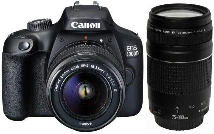 کیت دوربین Canon EOS 4000D مشکی با لنز 18-55 DC + لنز Canon 75-300mm