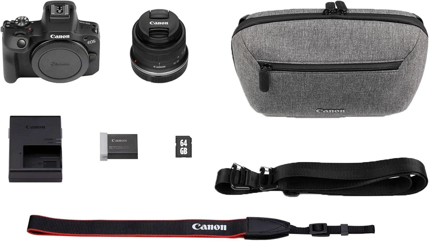 دوربین دیجیتال بدون آینه کانن EOS R100 + لنز RF-S 18-45 mm F4.5-6.3 IS STM + کیت مسافرتی + کیف دوربین + کارت حافظه 64 گیگابایتی (دوربین فیلمبرداری 4K، تثبیت کننده تصویر، حلقه کنترل لنز، WLAN) مشکی دوربین دیجیتال بدون آینه کانن EOS R100 + لنز RF-S 18-45 mm F4.5-6.3 IS STM + کیت مسافرتی + کیف دوربین + کارت حافظه 64 گیگابایتی (دوربین فیلمبرداری 4K، تثبیت کننده تصویر، حلقه کنترل لنز، WLAN) مشکی