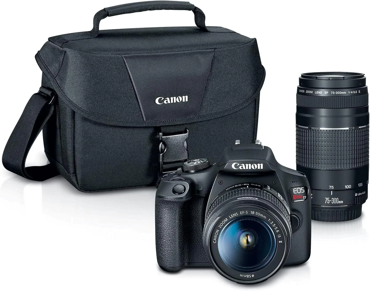 دوربین DSLR کانن EOS Rebel T7 با کیت زوم دوتایی EF18 55Mm + EF 75 300Mm، Cneosrt7Lenx2