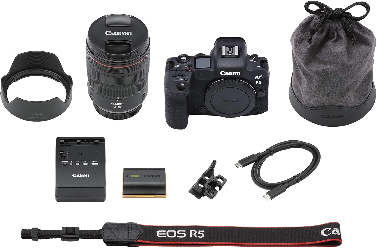 دوربین بدون آینه Canon Eos R5 با لنز Rf 24-105mm F/4L، مشکی، 4147C013، Eosr5 دوربین بدون آینه Canon Eos R5 با لنز Rf 24-105mm F/4L، مشکی، 4147C013، Eosr5