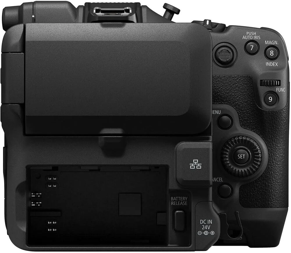 دوربین فیلمبرداری سینمایی Canon EOS C80 - دوربین فول فریم 6K با مانت RF، سنسور BSI، C-Log 2/3، فیلترهای ND داخلی و Dual Pixel AF (6389C002) + آداپتور Canon EF-EOS R + کارت حافظه 64 گیگابایتی دوربین فیلمبرداری سینمایی Canon EOS C80 - دوربین فول فریم 6K با مانت RF، سنسور BSI، C-Log 2/3، فیلترهای ND داخلی و Dual Pixel AF (6389C002) + آداپتور Canon EF-EOS R + کارت حافظه 64 گیگابایتی