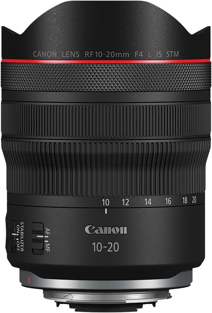 لنز فوق عریض Canon RF10-20mm F4 L IS STM برای دوربین های فول فریم، جمع و جور و سبک، عالی برای عکاسی و فیلمبرداری