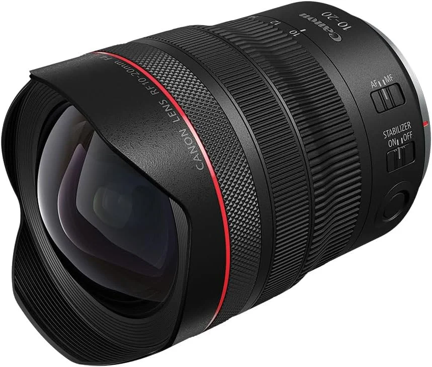 لنز فوق عریض Canon RF10-20mm F4 L IS STM برای دوربین های فول فریم، جمع و جور و سبک، عالی برای عکاسی و فیلمبرداری