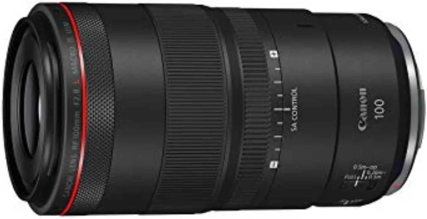 لنز Canon RF100mm F2.8 L Macro IS USM، لنز تله فوتو متوسط، لنز ماکرو، سازگار با دوربین های بدون آینه سری EOS R، مشکی