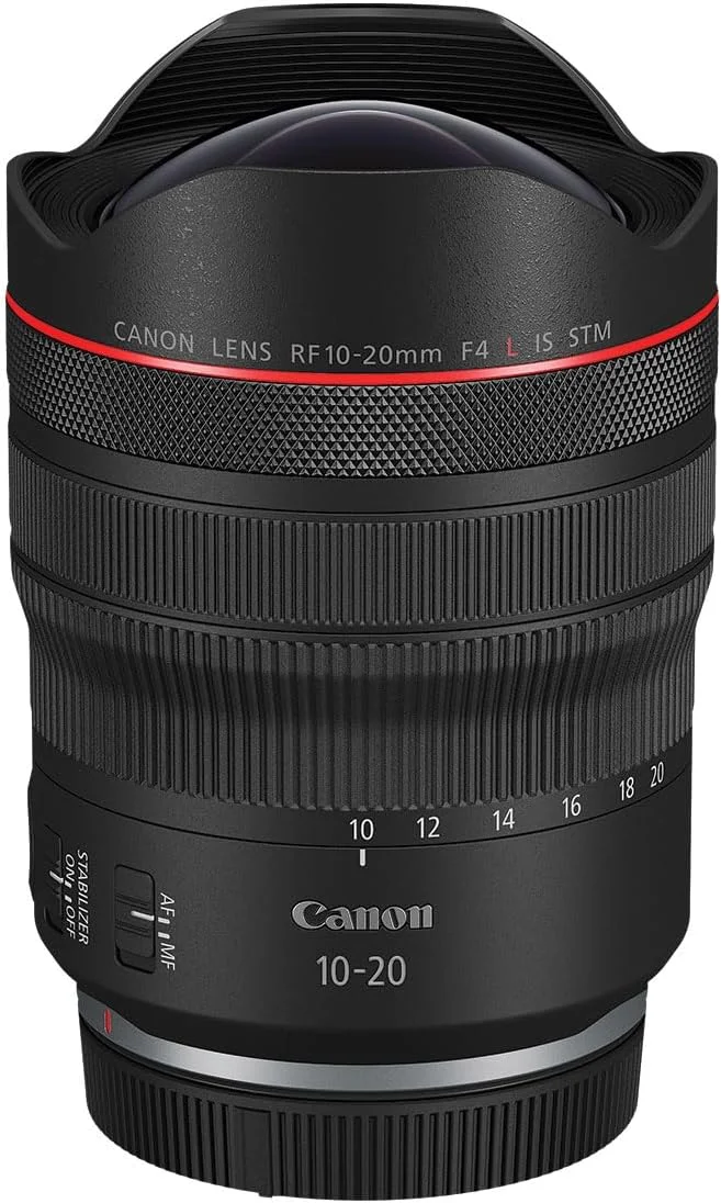 لنز فوق عریض Canon RF10-20mm F4 L IS STM برای دوربین های فول فریم، جمع و جور و سبک، عالی برای عکاسی و فیلمبرداری