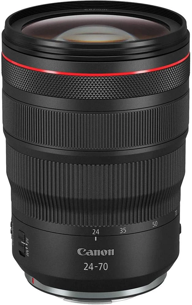 لنز Canon RF24-70mm F2.8 L IS USM، لنز زوم استاندارد، سازگار با دوربین های بدون آینه سری EOS R، مشکی