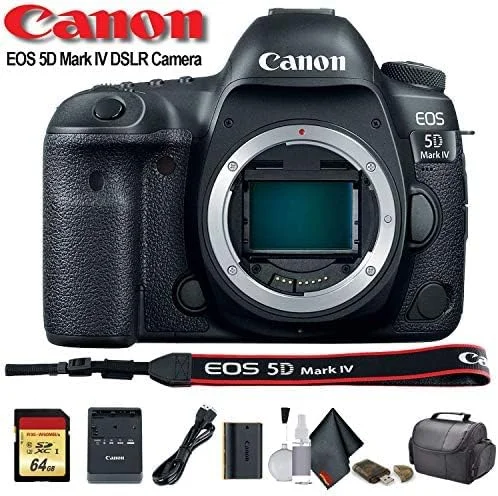 دوربین DSLR کانن EOS 5D Mark IV (1483C002) به همراه کارت حافظه 64 گیگابایتی، کیف، کیت تمیز کننده و موارد دیگر - بسته استارتر (بازسازی شده) دوربین DSLR کانن EOS 5D Mark IV (1483C002) به همراه کارت حافظه 64 گیگابایتی، کیف، کیت تمیز کننده و موارد دیگر - بسته استارتر (بازسازی شده)