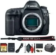 دوربین DSLR کانن EOS 5D Mark IV (1483C002) به همراه کارت حافظه 64 گیگابایتی، کیف، کیت تمیز کننده و موارد دیگر - بسته استارتر (بازسازی شده) دوربین DSLR کانن EOS 5D Mark IV (1483C002) به همراه کارت حافظه 64 گیگابایتی، کیف، کیت تمیز کننده و موارد دیگر - بسته استارتر (بازسازی شده)