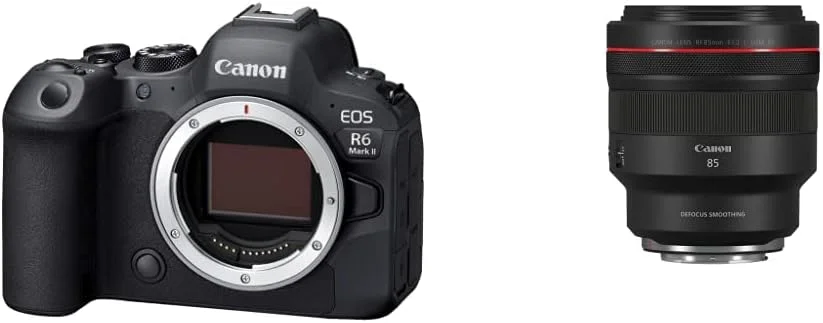 دوربین بدون آینه فول فریم Canon EOS R6 Mark II (فقط بدنه) - عکس و فیلم - 24.2 مگاپیکسل، CMOS، عکاسی پیوسته - پردازش تصویر DIGIC X - نمونه برداری بیش از حد ویدئو 6K و لنز Rf 85mm F1.2 L USM Ds