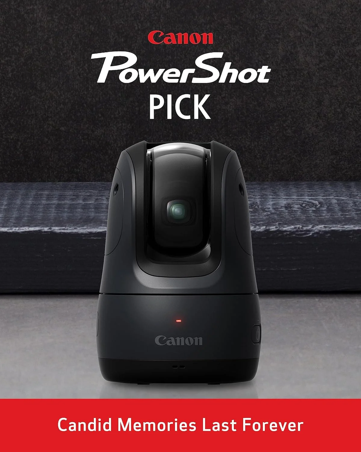 دوربین PTZ با ردیابی فعال Canon PowerShot Pick (مشکی) - دارای Wi-Fi داخلی، شارژ USB-C، عملکرد فعال‌شده با صدا، ردیابی خودکار سوژه، عکس‌برداری و پخش از راه دور، قابل حمل و سبک