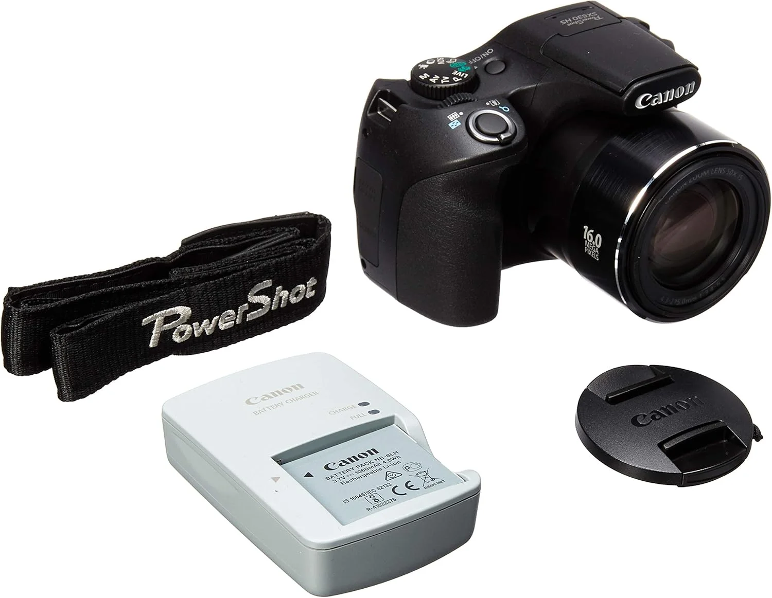 دوربین دیجیتال کانن PowerShot SX530 HS با حسگر CMOS 16.0 مگاپیکسلی، زوم اپتیکال 50 برابر، وای فای داخلی، LCD 3 اینچی و فیلمبرداری HD 1080p - مشکی (بازسازی شده)