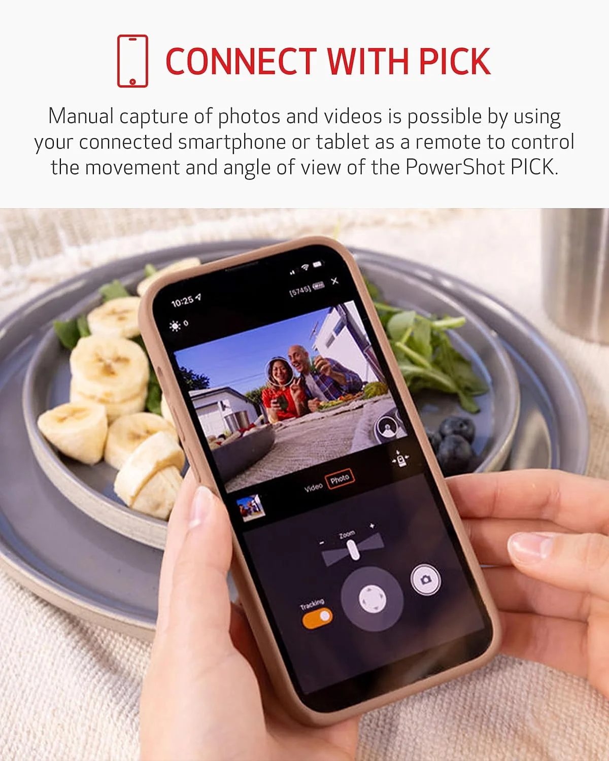 دوربین PTZ با ردیابی فعال Canon PowerShot Pick (مشکی) - دارای Wi-Fi داخلی، شارژ USB-C، عملکرد فعال‌شده با صدا، ردیابی خودکار سوژه، عکس‌برداری و پخش از راه دور، قابل حمل و سبک