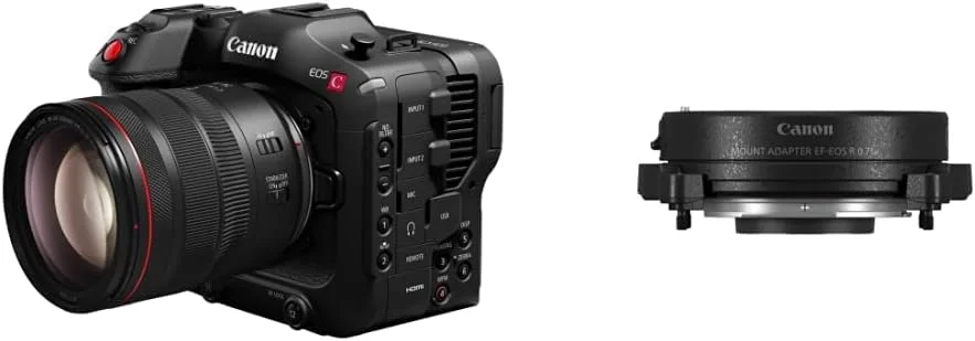 دوربین فیلمبرداری سینمایی Canon EOS C70 RF 24-105mm به همراه آداپتور مانت رایگان EF-EOS R 0.71x