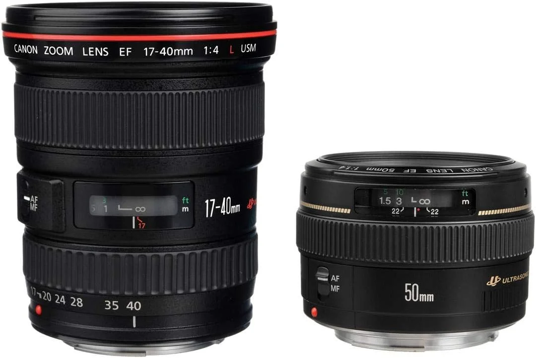 کیت پیشرفته دو لنز کانن با لنزهای 50mm f/1.4 و 17-40mm f/4L مشکی