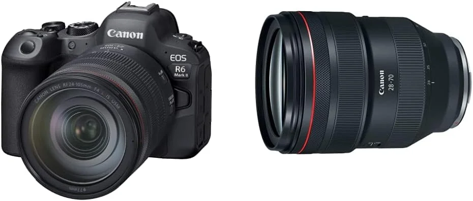 کیت دوربین Canon EOS R6 Mark II با لنز RF24-105mm F4 L IS USM به همراه لنز RF 28-70mm f/2L USM، مشکی - 2965C002