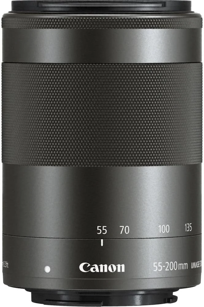 لنز کانن EF-M 55-200mm f/4.5-6.3 IS STM (مشکی) (9517B002) + کیت فیلتر + کوله پشتی + کارت حافظه 64 گیگابایتی + کارت خوان + سه پایه انعطاف پذیر + کیف کارت حافظه + نگهدارنده درب لنز + کیت تمیز کننده + بند دستی + موارد بیشتر (بازسازی شده)