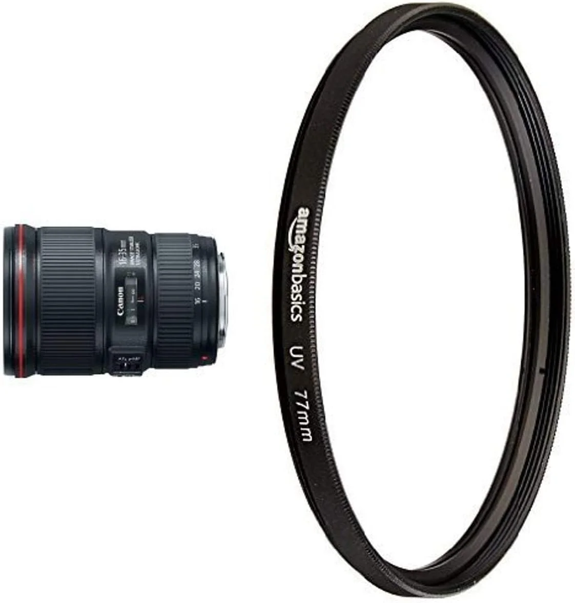 لنز کانن EF 16-35mm f/4L IS USM به همراه فیلتر محافظ لنز UV - 77 میلی‌متر