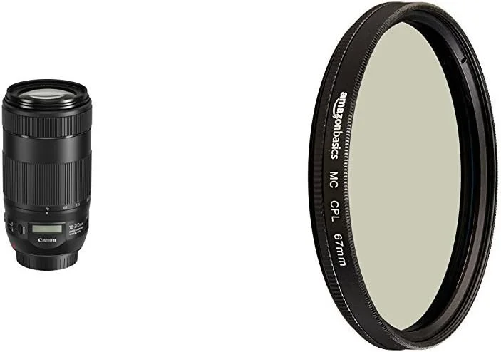 لنز Canon EF 70-300mm f/4-5.6 IS II USM به همراه فیلتر پلاریزه دایره ای - 67 میلی متر