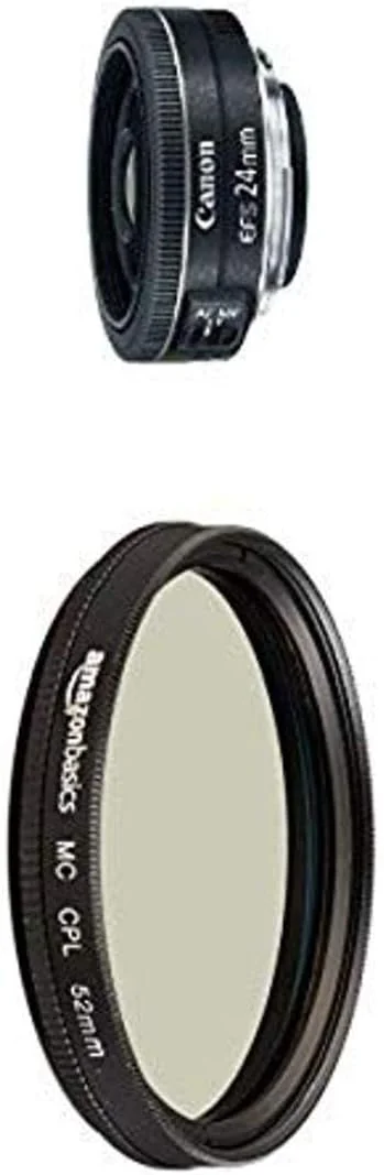 لنز کانن EF-S 24mm f/2.8 STM به همراه فیلتر پلاریزه دایره ای