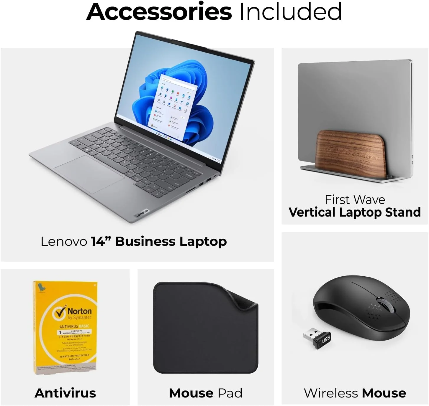 لپ تاپ تجاری لنوو ThinkBook 14 Gen 6 - پردازنده نسل سیزدهم Intel i5-13420H، کیبورد با نور پس زمینه، حسگر اثر انگشت، ویندوز 11 پرو (شامل پایه لپ تاپ موج اول + ماوس + آنتی ویروس + ماوس پد) (32 گیگابایت رم | 512 گیگابایت SSD)