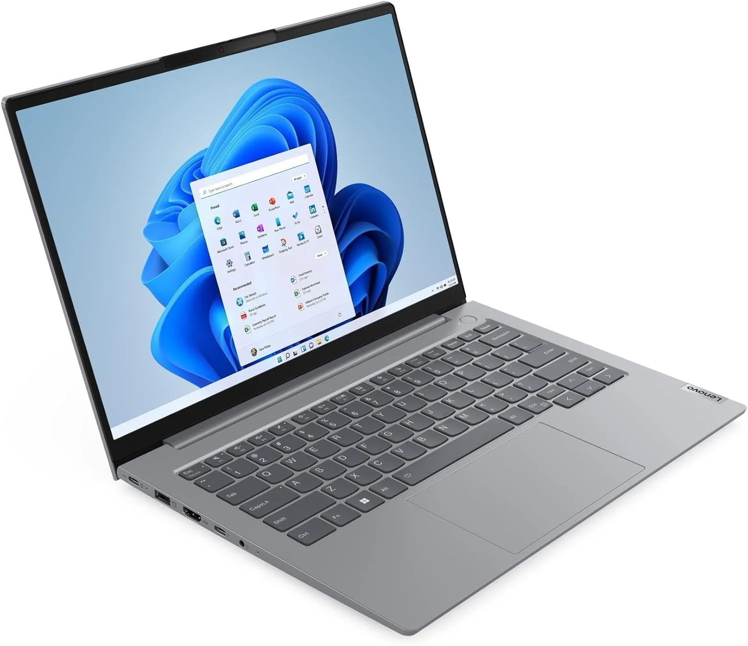 لپ تاپ لنوو ThinkBook 14 G6 IRL، صفحه نمایش 14 اینچی WUXGA IPS، پردازنده Intel Core i7-13700H، رم 8 گیگابایتی DDR5، حافظه SSD 512 گیگابایتی، گرافیک Intel Iris Xe، کیبورد با نور پس زمینه انگلیسی، خاکستری قطبی