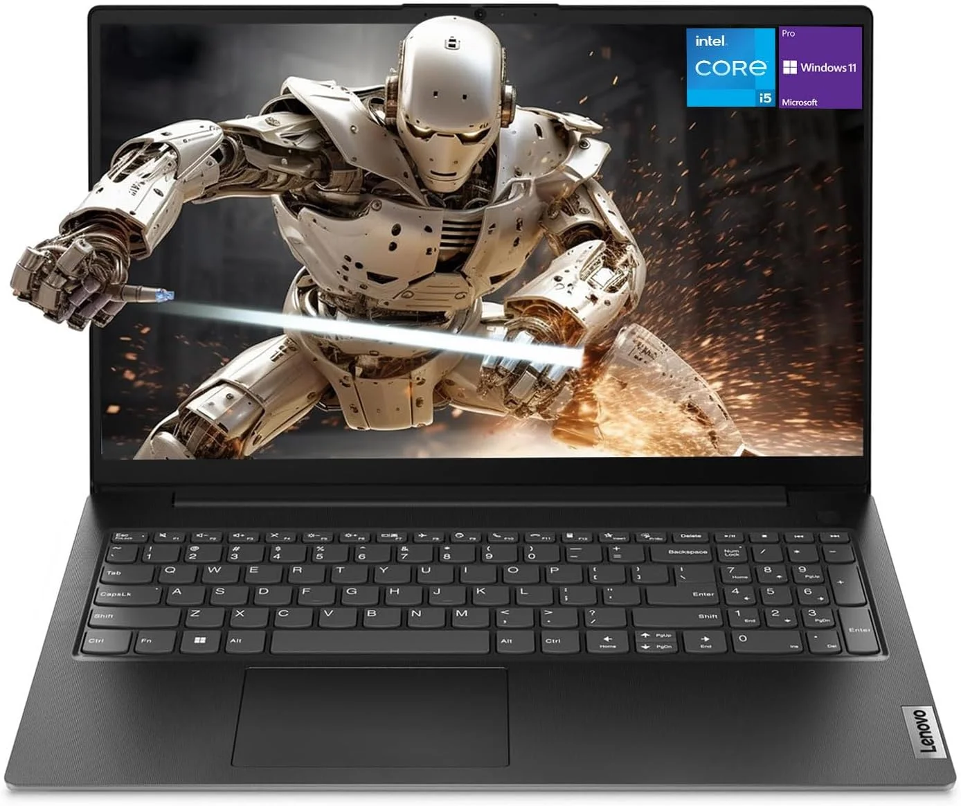 لپ تاپ تجاری جدید Lenovo V15 Gen 4، صفحه نمایش 15.6 اینچی FHD، پردازنده Intel Core i5-13420H (بهتر از i7-1355U)، رم 16 گیگابایتی، SSD 512 گیگابایتی، HDMI، RJ45، وب کم، صفحه کلید عددی، Wi-Fi، Windows 11 Pro، مشکی