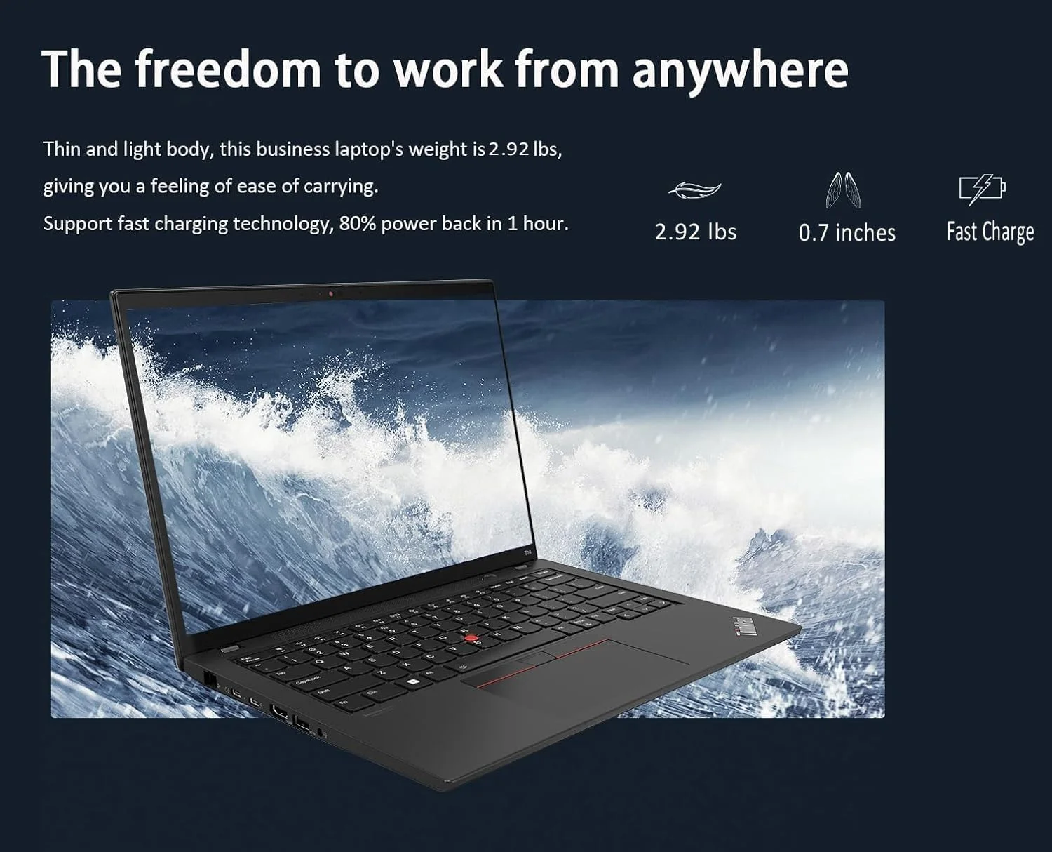 لپ تاپ تجاری لنوو ThinkPad T14 Gen 2 با صفحه نمایش 14 اینچی FHD (پردازنده Intel 4-Core i5-1135G7، رم 16 گیگابایتی، SSD 512 گیگابایتی، گرافیک UHD)، نور پس زمینه، اثر انگشت، 2 پورت Thunderbolt 4، وب کم، ویندوز 11 پرو، مشکی (بازسازی شده)
