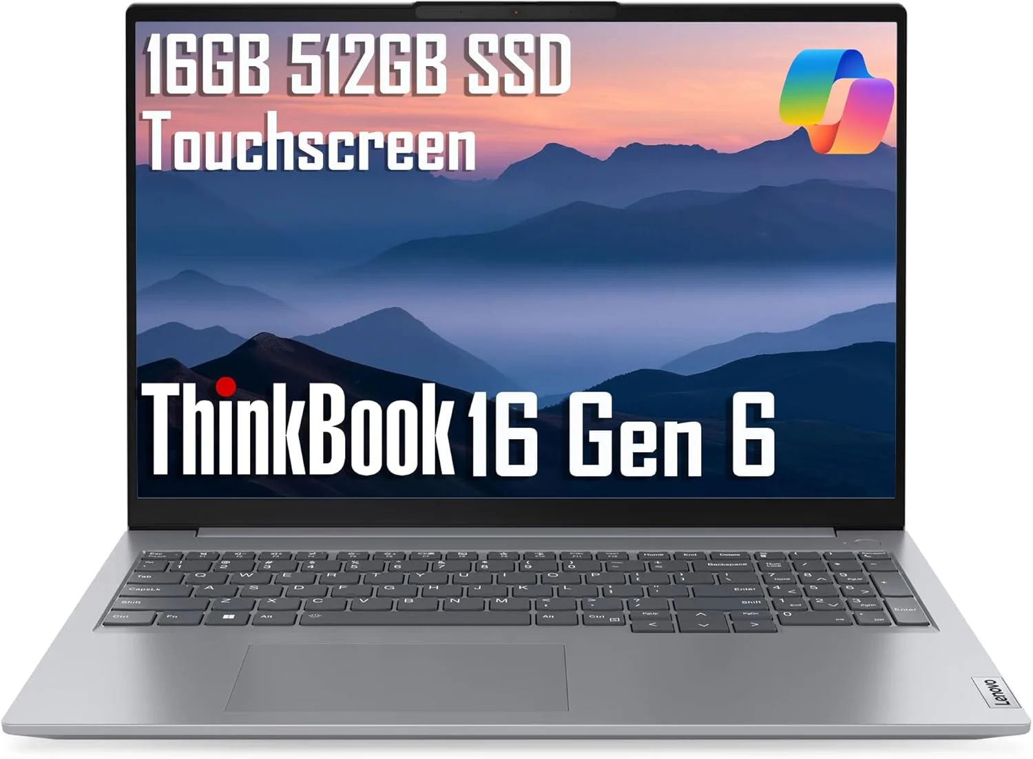 لپ تاپ تجاری لنوو ThinkBook 16 Gen 6 (صفحه نمایش لمسی 16 اینچی FHD+، پردازنده Intel 8-Core i5-13420H، رم 16 گیگابایتی DDR5، حافظه SSD 512 گیگابایتی) عمر باتری طولانی 10 ساعته، Thunderbolt 4، اترنت، Wi-Fi 6، وب کم، ویندوز 11 پرو، خاکستری