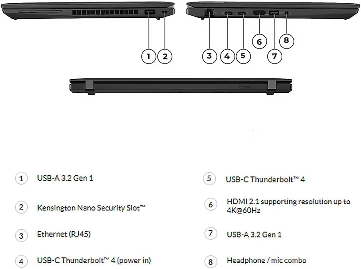 لپ تاپ تجاری لنوو ThinkPad T14 Gen 2 با صفحه نمایش 14 اینچی FHD (پردازنده Intel 4-Core i5-1135G7، رم 16 گیگابایتی، SSD 512 گیگابایتی، گرافیک UHD)، نور پس زمینه، اثر انگشت، 2 پورت Thunderbolt 4، وب کم، ویندوز 11 پرو، مشکی (بازسازی شده)