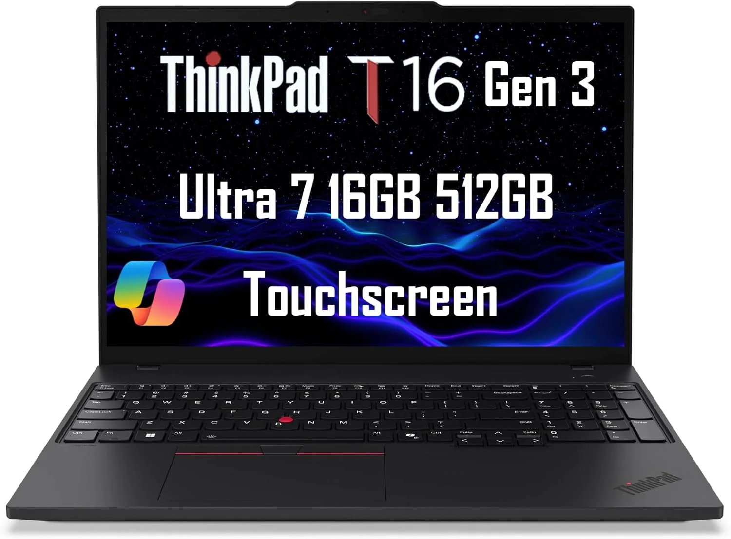 لپ تاپ تجاری لنوو ThinkPad T16 Gen 3 (صفحه نمایش لمسی 16 اینچی FHD+، پردازنده 12 هسته ای Intel Ultra 7 155U (>i7-1355U)، رم 32 گیگابایتی DDR5، حافظه SSD 1 ترابایتی) 2 x Thunderbolt 4، حسگر اثر انگشت، نور پس زمینه، وب کم 5 مگاپیکسلی، ویندوز 11 پرو، رایانه هوش مصنوعی 2025، مشکی