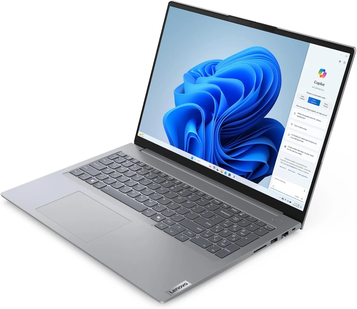 لپ تاپ لنوو ThinkBook 16 G7 IML Intel Core Ultra 7 155H، صفحه نمایش 40.6 سانتی متر (16 اینچ) WUXGA، رم 16 گیگابایت DDR5-SDRAM، حافظه SSD 512 گیگابایت
