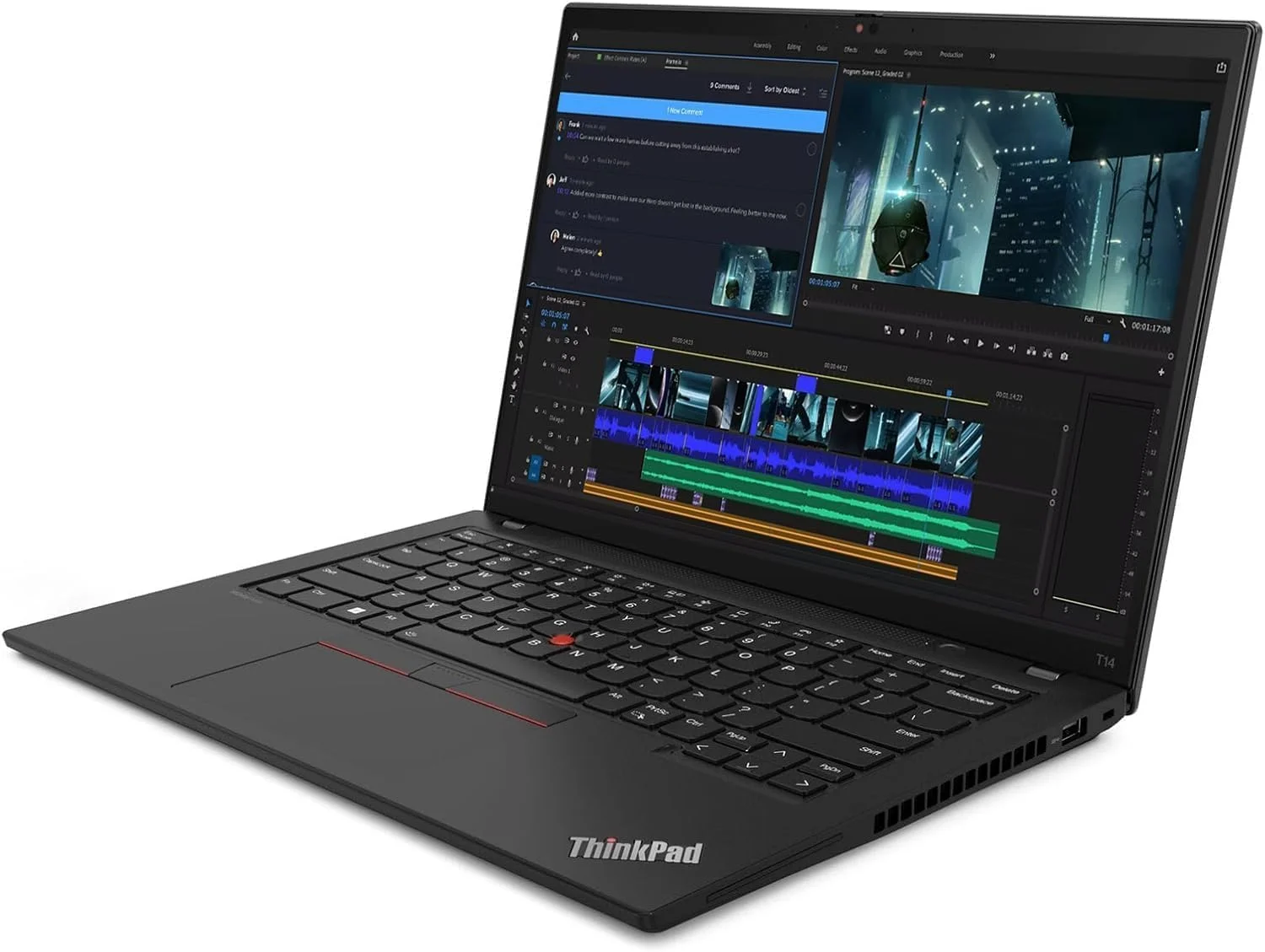 لپ تاپ تجاری لنوو ThinkPad T14 Gen 2 با صفحه نمایش 14 اینچی FHD (پردازنده Intel 4-Core i5-1135G7، رم 16 گیگابایتی، SSD 512 گیگابایتی، گرافیک UHD)، نور پس زمینه، اثر انگشت، 2 پورت Thunderbolt 4، وب کم، ویندوز 11 پرو، مشکی (بازسازی شده)