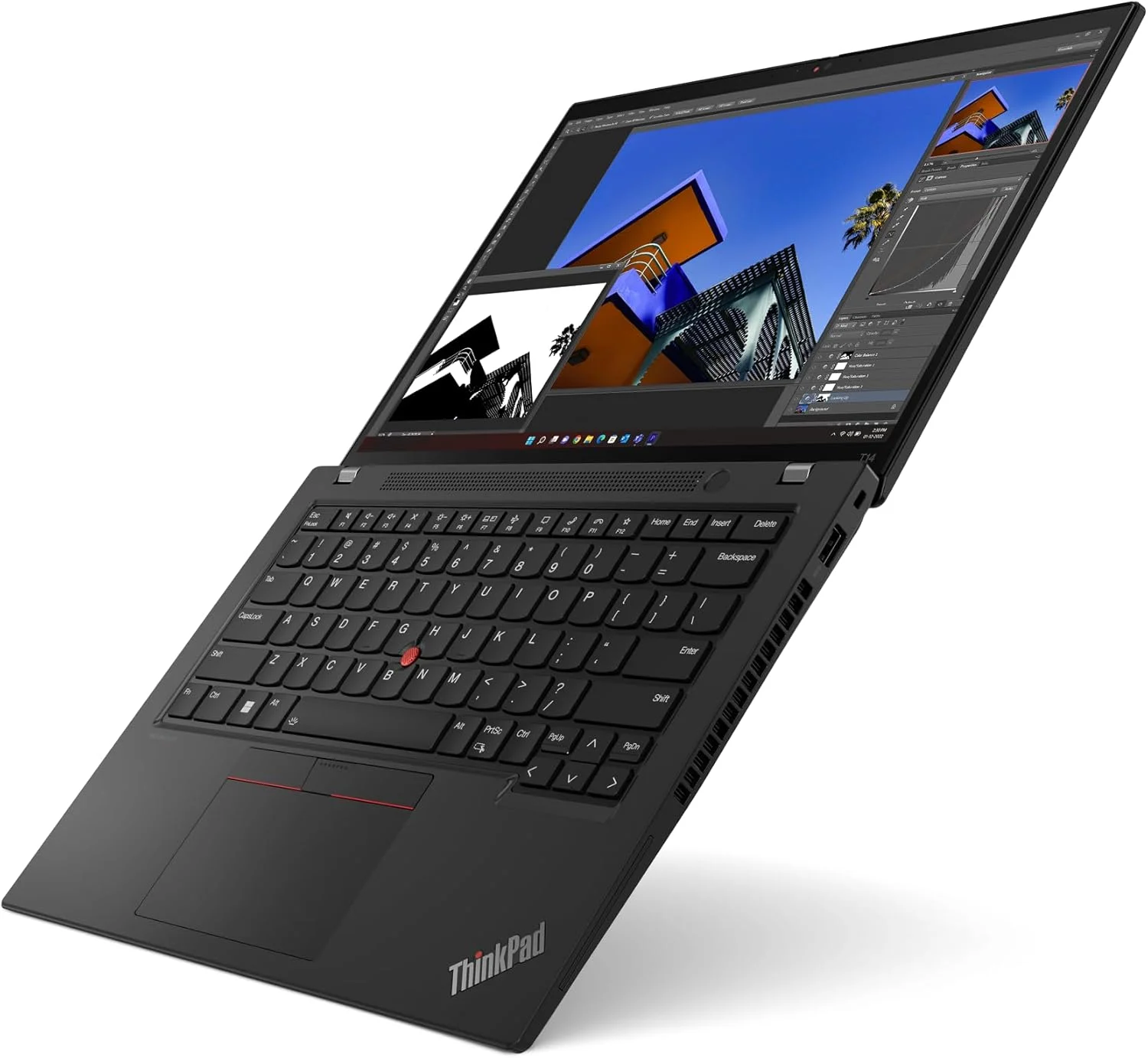 لپ تاپ تجاری لنوو ThinkPad T14 Gen 2 با صفحه نمایش 14 اینچی FHD (پردازنده Intel 4-Core i5-1135G7، رم 16 گیگابایتی، SSD 512 گیگابایتی، گرافیک UHD)، نور پس زمینه، اثر انگشت، 2 پورت Thunderbolt 4، وب کم، ویندوز 11 پرو، مشکی (بازسازی شده)
